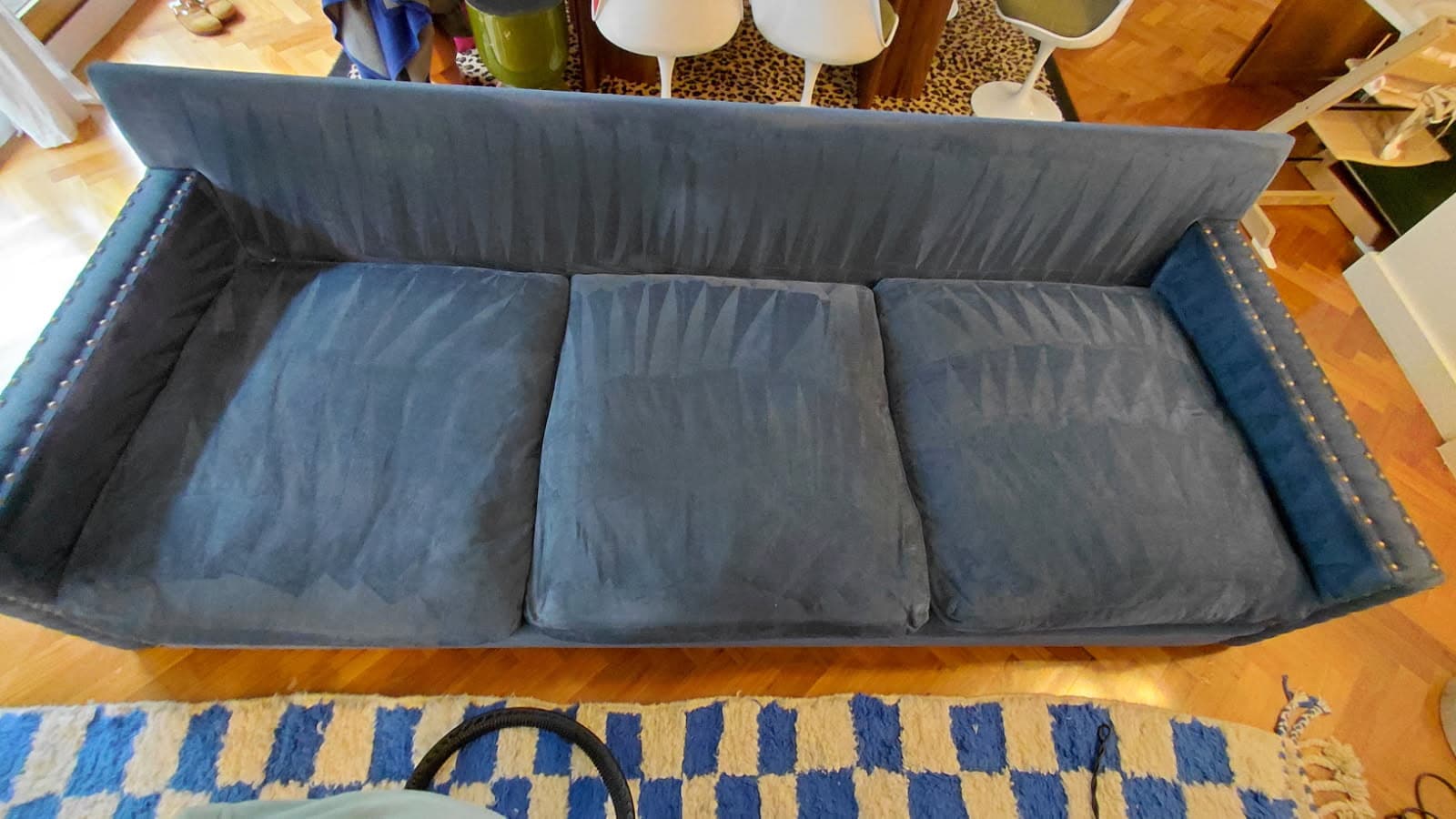 Canapé tissu gris - Après nettoyage